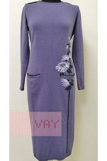 Платье женское 182-2368 Фемина (Черничный щербет/темно-синий/пыльная лаванда)